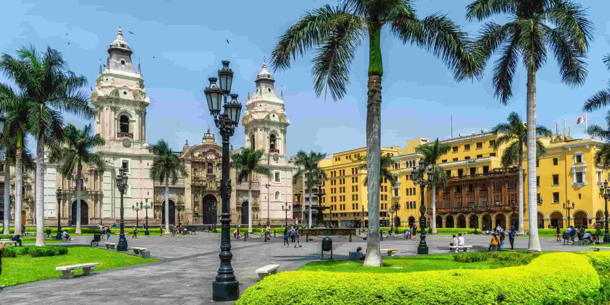lima Peru,Panoramic view of Lima, Peru?s capital city, featuring modern skyscrapers, coastal cliffs, Pacific Ocean views, and vibrant urban life.