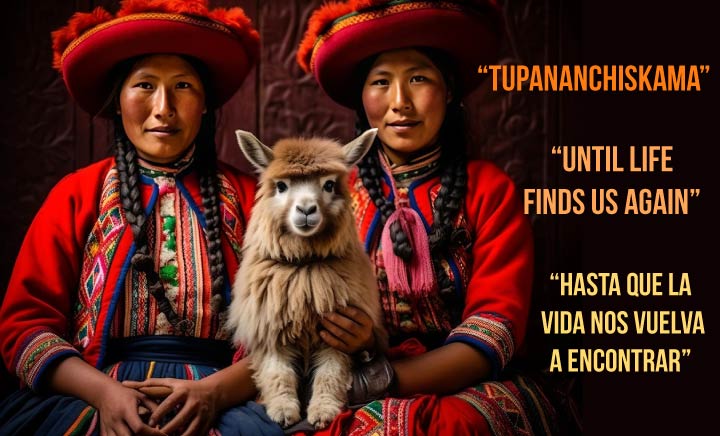 Travelers celebrating the completion of their journey in the Peruvian Andes, surrounded by breathtaking mountain scenery and cultural heritage.